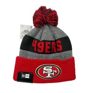 San Francisco 49ers NFL New Era Beanie‎ Pom Knit Hat Ross One Size Football